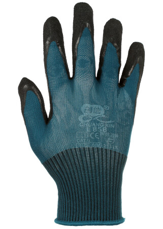 Stretch gloves with incomplete latex coating, blue (301021) фото 2