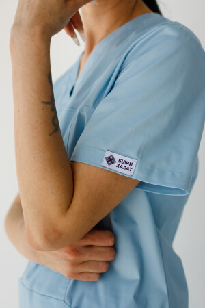 Women's medical suit Topaz azure Elite Stretch 488-333-708 / 492-333-705 (6624456) фото 6
