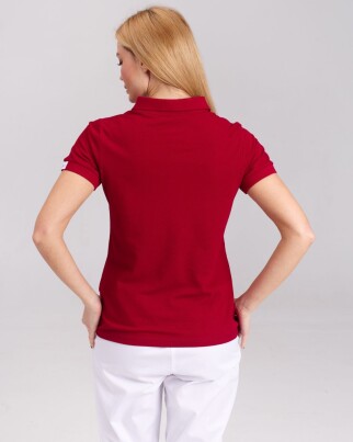 Medical polo for women burgundy with embroidery Medicine 147-349-637 (6613385) фото 2