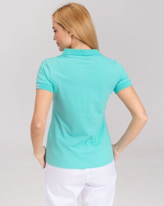 Medical polo for women light turquoise with embroidery Medicine 147-426-637 (6613402) фото 2