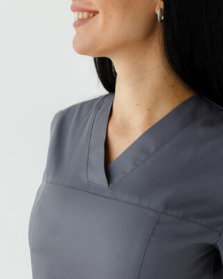 Medical shirt women's Topaz dark gray 164-408-705 (6613526) фото 3