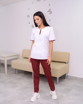 Брюки медицинские женские "Эльза" бордо (538365) фото 1