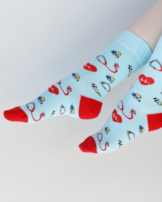 Medical socks with Medicine Blue print 143-333-593 (6613870) фото 2