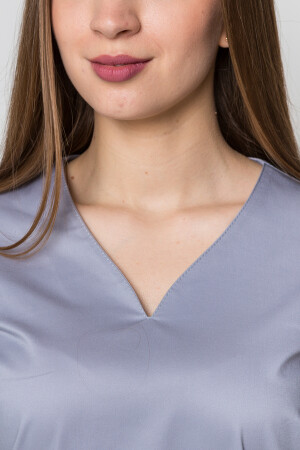 Костюм медицинский Ева-стрейч+ Брюки 7/8 Стрейчевый COTTON. Дым (5410080) фото 11