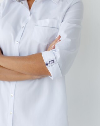Medical gown women's Manhattan white-gray 157-366-679 (6613597) фото 5