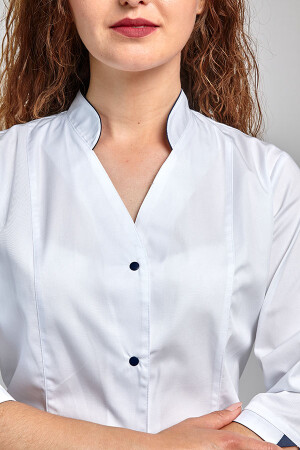 Diana+ Br. skinny suit. COTTON. White / navy blue (544664) фото 4
