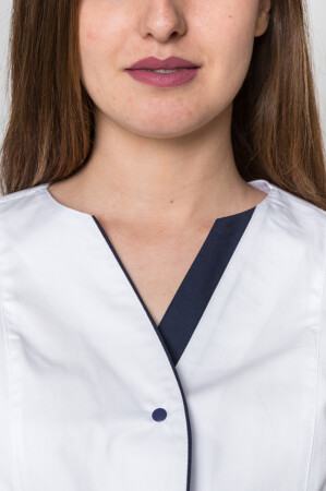 Christina+Br. skinny suit. COTTON. White / navy blue (5410107) фото 7