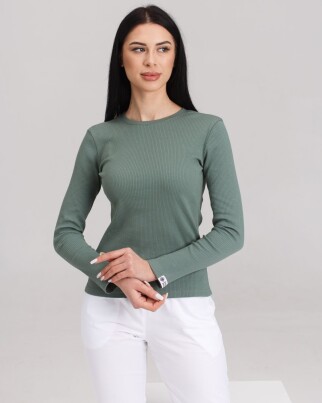 Women's Medical Longsleeve in welted dark olive 392-483-901 (6613458) фото 5