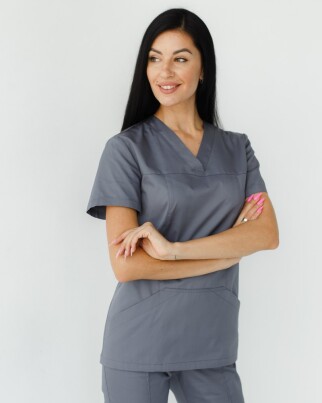 Medical shirt women's Topaz dark gray 164-408-705 (6613526) фото 1
