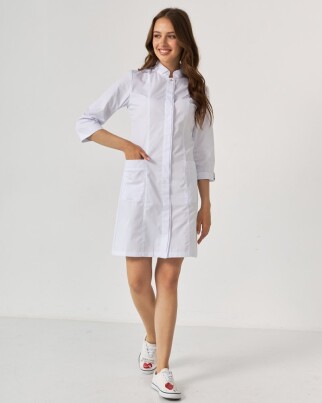 Medical coat for women Sakura white 160-324-678 / 310-324-679  (6613581) фото 7