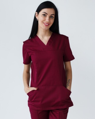 Medical shirt women's Topaz marsala 164-326-705 (6613501) фото 1