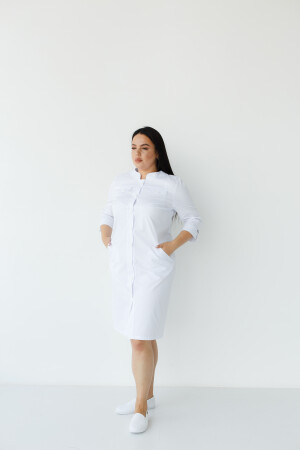 Women's medical gown Valerie white +SIZE 156-324-677 (6625323) фото 4