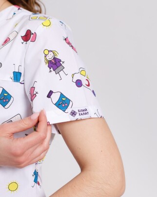 Medical shirt women's Topaz print MediKids 126-324-774 (6613486) фото 6