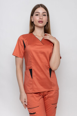 Medical suit Emily-stretch, female. Terracotta (5436925) фото 5