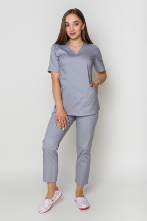 Костюм медицинский Ева-стрейч+ Брюки 7/8 Стрейчевый COTTON. Дым (5410080) фото 1