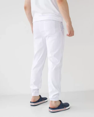 Medical pants men's stretch joggers white 504-324-730 (6637782) фото 2