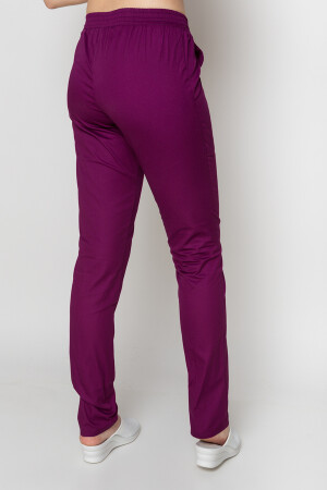 Костюм медицинский Кристина+Бр. зауженные. COTTON. Белый / баклажан (5410101) фото 18