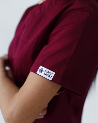 Medical shirt women's Topaz marsala 164-326-705 (6613501) фото 5