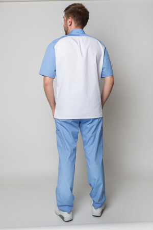 Medical suit for men Practitioner. White / blue (5410018) фото 6