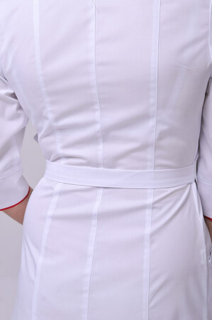 Dressing gown Venice. COTTON. White + red (trim) (544764) фото 7