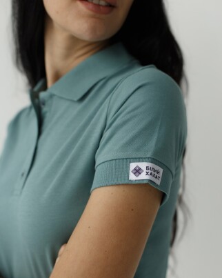 Medical polo for women blue-grey 147-428-677 (6613398) фото 4