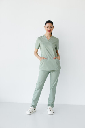Медицинский костюм женский Топаз фисташковый Elitе Stretch 488-396-705 / 492-396-705 (6624450) фото 1