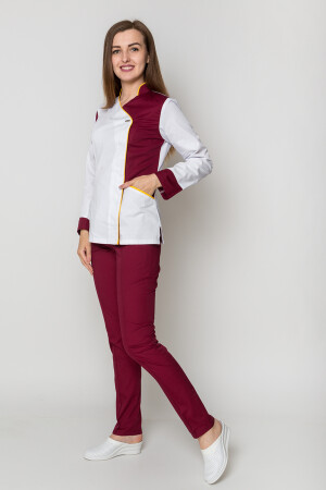 Milana+Br. skinny suit. Long sleeve. COTTON. White / marsal (5410143) фото 12