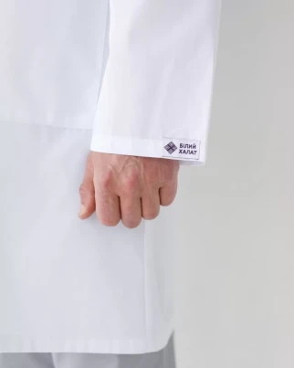 Medical coat for men Amsterdam white-gray 154-366-679 / 154-366-755 (6613822) фото 13