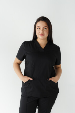 Medical shirt women's Topaz black 164-321-705 / 386-321-705 (6613498) фото 6