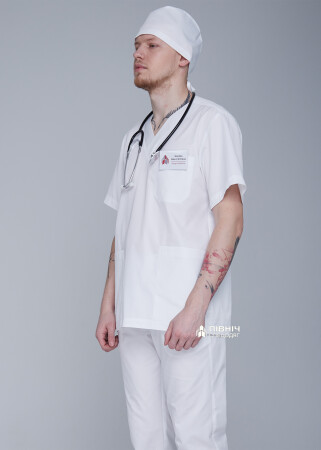 Surgical shirt for men "Yuri" white (3399136) фото 7