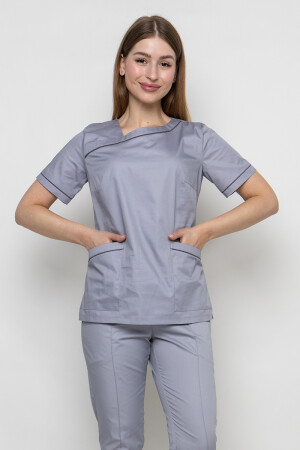 Костюм женский медицинский Моник, зауженные брюки. Дым (5436956) фото 3