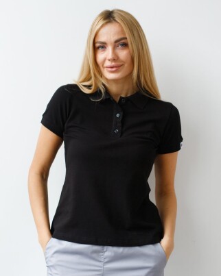 Medical polo for women black 147-321-677 (6613391) фото 1