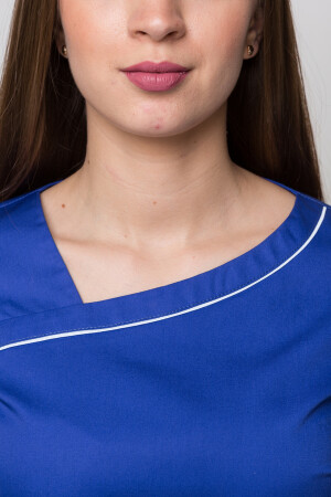 Медичний костюм Монік+ Бр. завужені. COTTON. Електрик + блакитний (кант) (5410167) фото 11