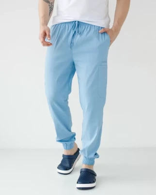 Medical pants men's joggers stretch blue 504-333-730 (6637783) фото 1