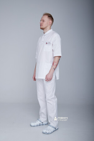 Men's medical shirt "ANDREW" white (3399145) фото 9