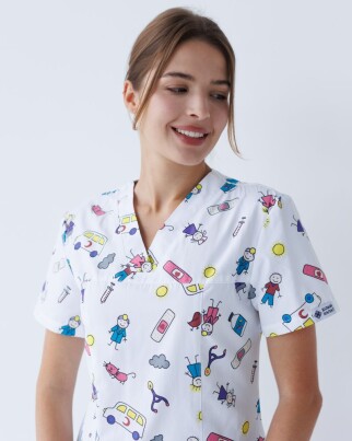 Медицинский костюм с принтом женский Топаз MediKids 137-335-774 (6613276) фото 3