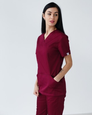 Medical shirt women's Topaz marsala 164-326-705 (6613501) фото 6