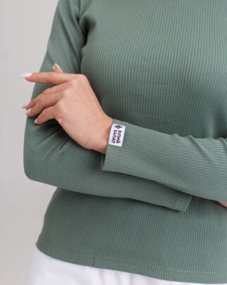 Women's Medical Longsleeve in welted dark olive 392-483-901 (6613458) фото 4