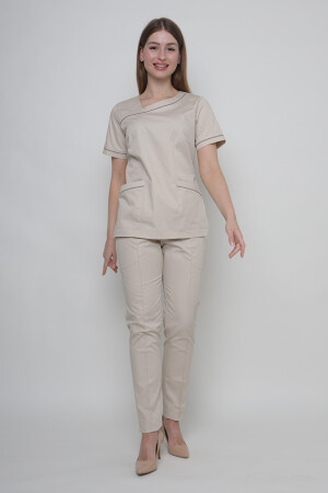 Костюм женский медицинский Моник зауженные брюки. Крем (5436957) фото 1