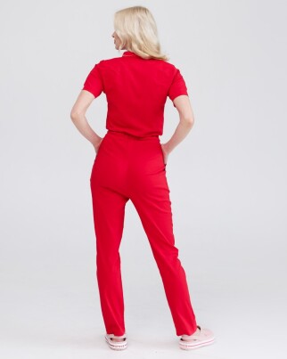 Medical coveralls women's Dallas red with blue stitching 127-339-715 (6613210) фото 2