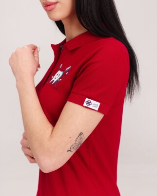 Medical polo for women burgundy with embroidery Zubik 147-349-636 (6613390) фото 4