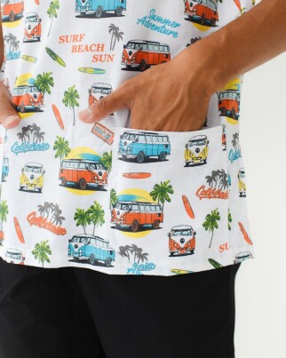 Медичний костюм із принтом чоловічий Граніт Літній вайб чорний/білий 131-321-813 (6613728) фото 6