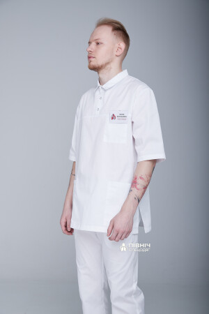 Men's medical shirt "ANDREW" white (3399145) фото 5