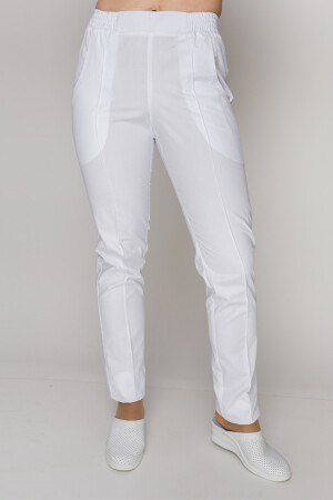 Костюм медицинский Моник+ Бр. зауженные. COTTON. Белый + дым (кант) (5410146) фото 12