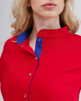 Medical coveralls women's Dallas red with blue stitching 127-339-715 (6613210) фото 5