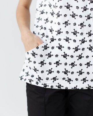Medical Shirt Women's Topaz Skull Print Black 164-324-666 (6613487) фото 4