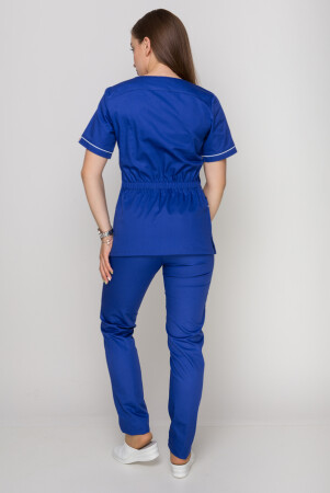 Медичний костюм Монік+ Бр. завужені. COTTON. Електрик + блакитний (кант) (5410167) фото 2