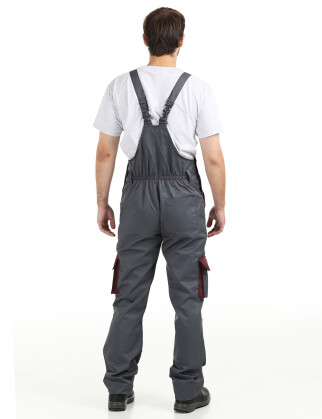 Worker suit "ULTRA" burgundy - bib overall with jacket (1240) фото 9