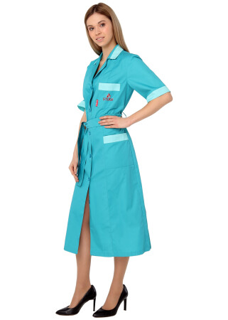 Dressing gown female model short sleeve turquoise (220066) фото 1