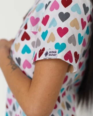 Medical Women's Shirt Topaz Print Hearts White 126-484-705 (6613534) фото 6